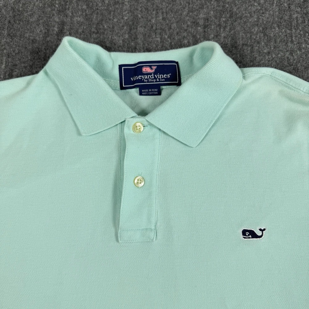 Vineyard Vines Men's L Mint Green Polo Shirt 100% Cotton